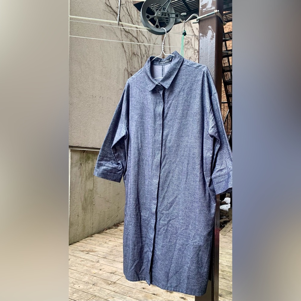 François Beauregard Shirt Dress / Robe Chemise Texturée – S